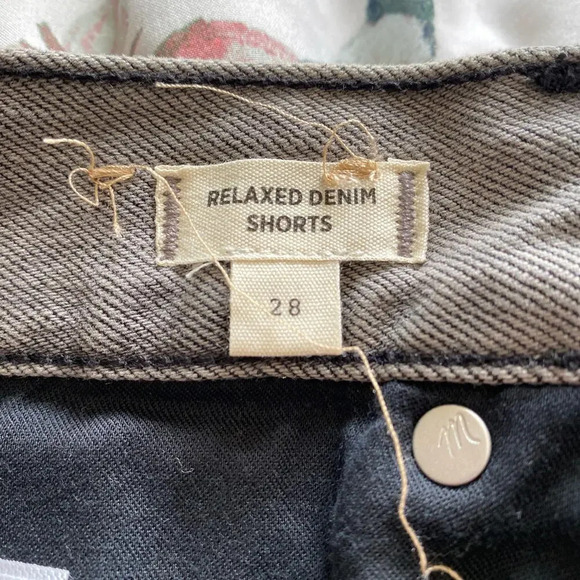 MADEWELL Relaxed Denim Shorts in Noll Wash Gray Charcoal Size 28 Button Fly - Picture 8 of 11